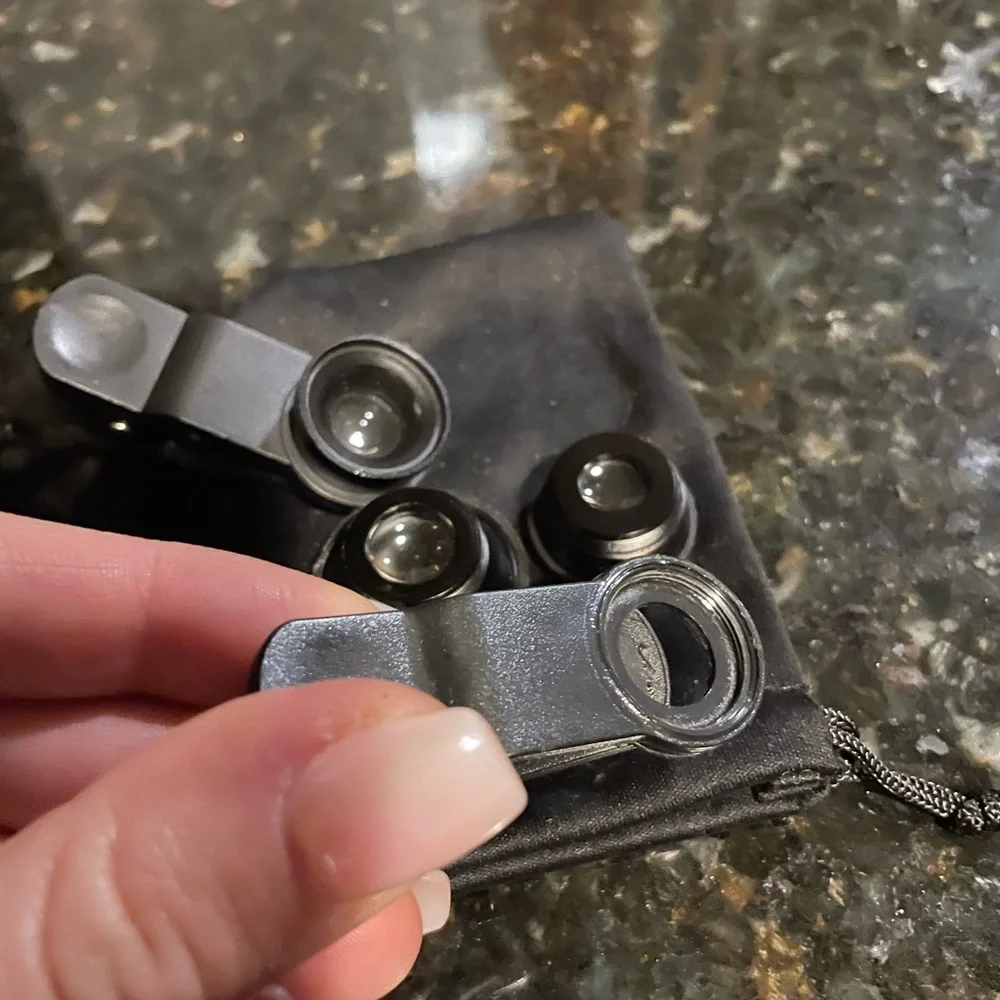 Set of Phone Camera Clip-On Lenses Compatible with Any Device Fisheye etc.